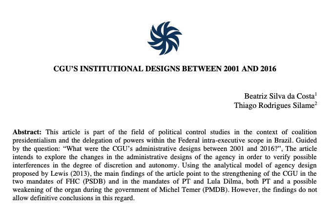 CGU's Institutional Designs between 2001 and 2016