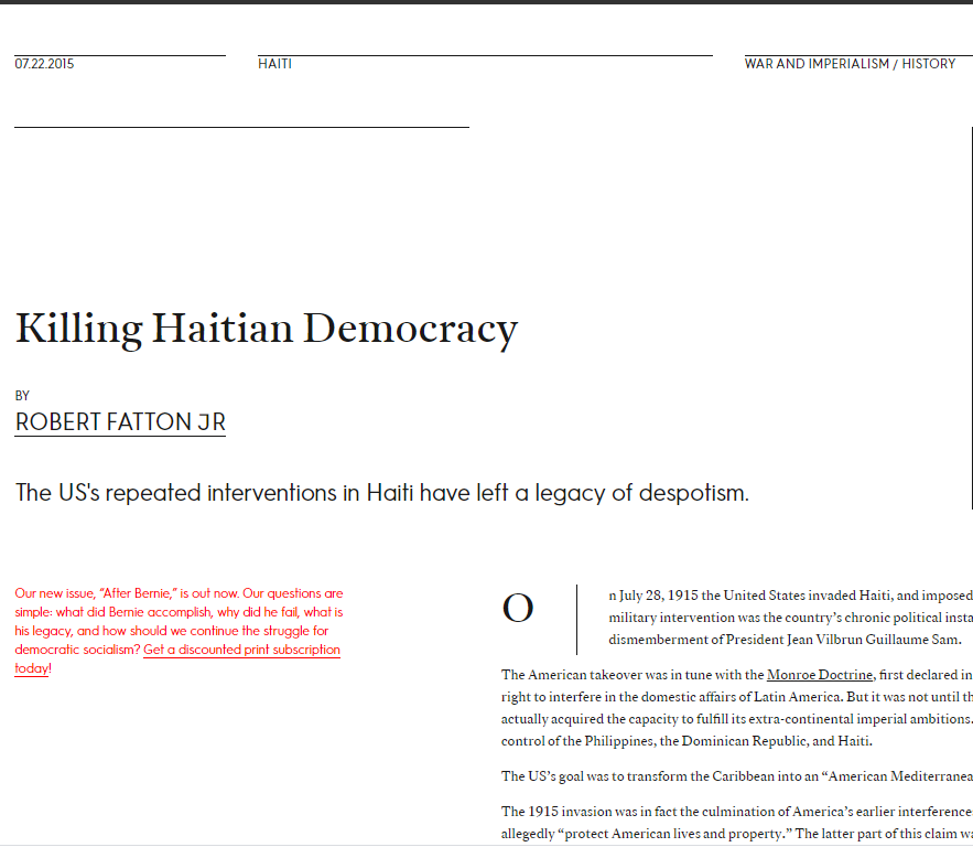 Killing Haitian Democracy