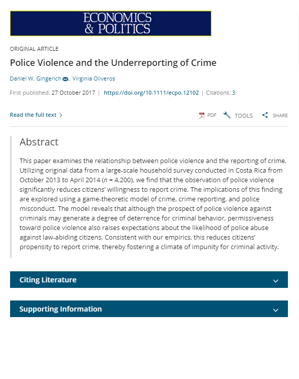 Police Violence and the Underreporting of Crime