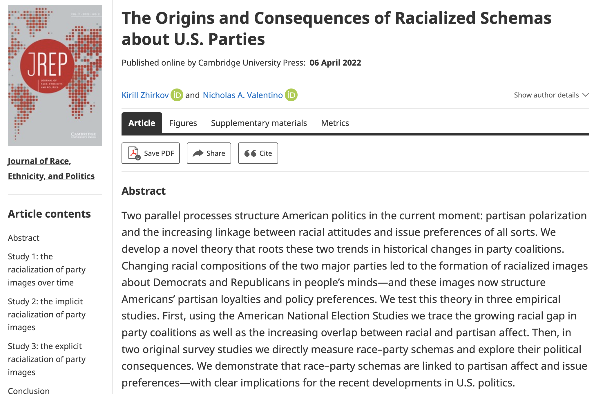 The Origins and Consequences of Racialized Schemas about U.S. Parties