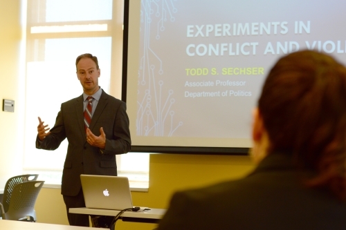 Todd Sechser presents an introductory session on “Experiments in Conflict and Violence” to the Quantitative Collaborative